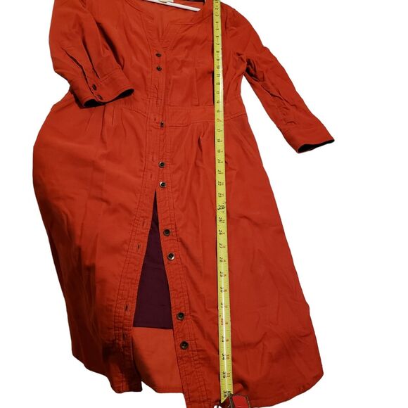 Anthropologie Maeve Anaheim Orange Button up shirt dress, size 2 - Picture 6 of 10